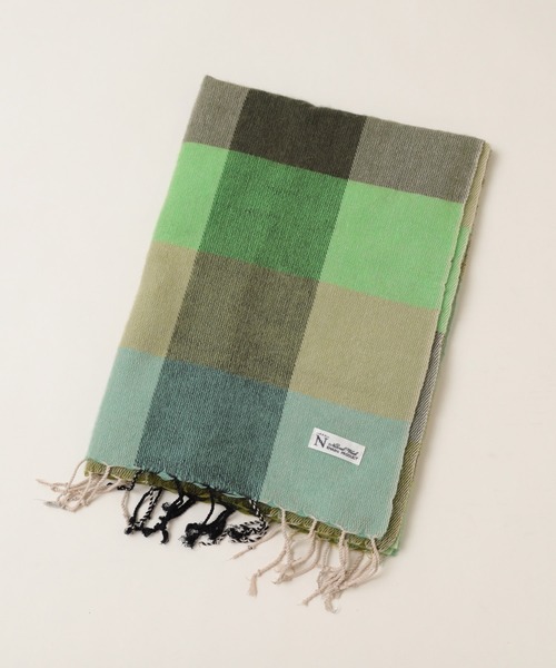 RNA-N（アールエヌエーエヌ）の「E4931 マルチチェックネパールストール（ストール/ショール・レディース・オレンジ系その他/ブラック×ホワイト/ベージュ/グリーン系その他/ブルー系その他・FREE）」の14枚目の写真