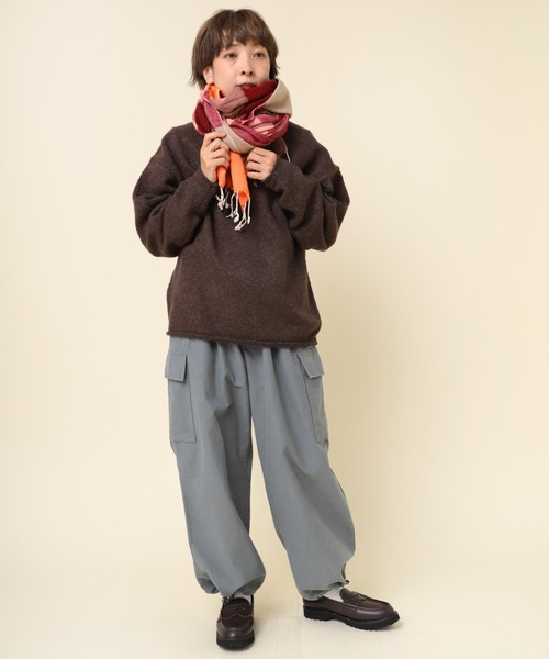 RNA-N（アールエヌエーエヌ）の「E4931 マルチチェックネパールストール（ストール/ショール・レディース・オレンジ系その他/ブラック×ホワイト/ベージュ/グリーン系その他/ブルー系その他・FREE）」の20枚目の写真