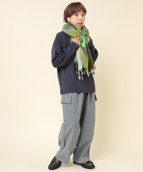 RNA-N（アールエヌエーエヌ）の「E4931 マルチチェックネパールストール（ストール/ショール・レディース・オレンジ系その他/ブラック×ホワイト/ベージュ/グリーン系その他/ブルー系その他・FREE）」の22枚目の写真