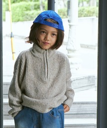 PAIRMANON STREET | 【PAIRMANON STREET】無地 ハイネック ハーフジップ オーバーサイズ ニット(ニット/セーター)