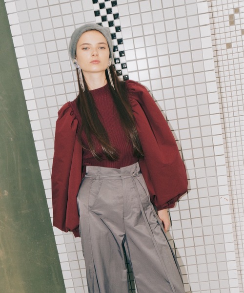 LA BELLE ETUDE（ラベルエチュード）の「アンゴラニットキャップ（ニットキャップ/ビーニー・レディース・グレー/ブラック・FREE）」の5枚目の写真