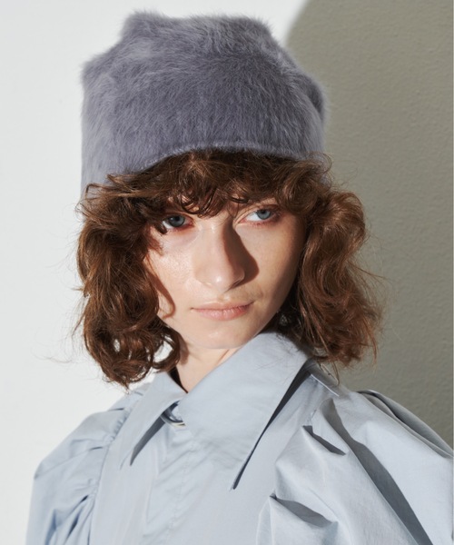 LA BELLE ETUDE（ラベルエチュード）の「アンゴラニットキャップ（ニットキャップ/ビーニー・レディース・グレー/ブラック・FREE）」の8枚目の写真