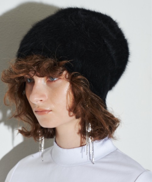 LA BELLE ETUDE（ラベルエチュード）の「アンゴラニットキャップ（ニットキャップ/ビーニー・レディース・グレー/ブラック・FREE）」の18枚目の写真