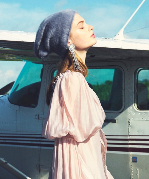 LA BELLE ETUDE（ラベルエチュード）の「アンゴラニットキャップ（ニットキャップ/ビーニー・レディース・グレー/ブラック・FREE）」の16枚目の写真