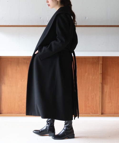 美品【qualite】ダブルフェイスニットリバーコート　ガウンコート　ゆったり セール】谷まりあさん着用！SWEET掲載商品【SETUP7】ソフト