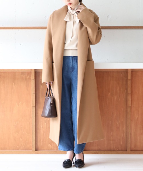 パリデザイナー 定価24万 優雅なマキシ丈ロングガウンコート セール】谷まりあさん着用！SWEET掲載商品【SETUP7】ソフトリバー