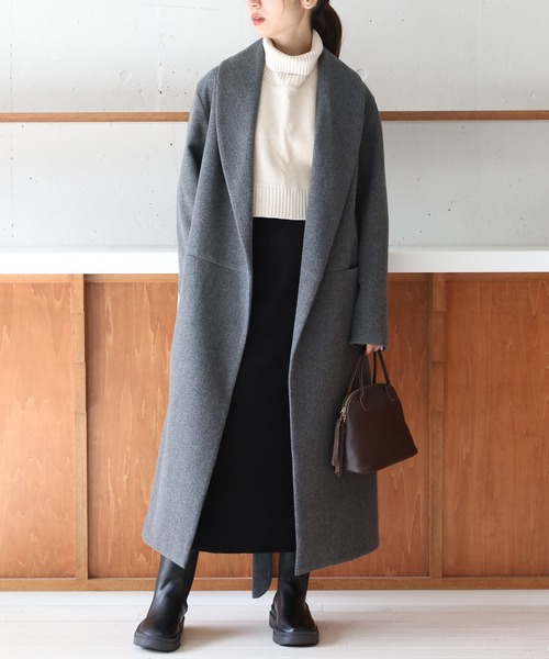 タイムセール⭐︎新品⭐︎MICA&DEAL ウールリバーコート　グレージュ タイムセール⭐︎新品⭐︎MICA&DEAL ウールリバーコート グレージュ