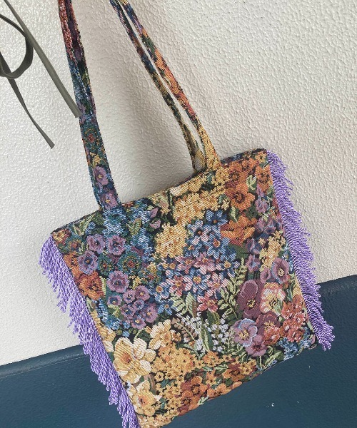Casselini(キャセリーニ)の「Casselini(キャセリーニ)ジャガードフリンジトート(トートバッグ・レディース・パープル/シルバー/ゴールド/アイボリー・FREE)」の21枚目の写真