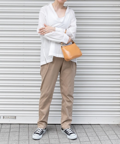 FORK&SPOON（フォークアンドスプーン）の「『防シワ』『イージーケア』FORK&SPOON　ideal stretchコットンパンツ（その他パンツ・レディース・ベージュ/ブラック・1/2）」の21枚目の写真