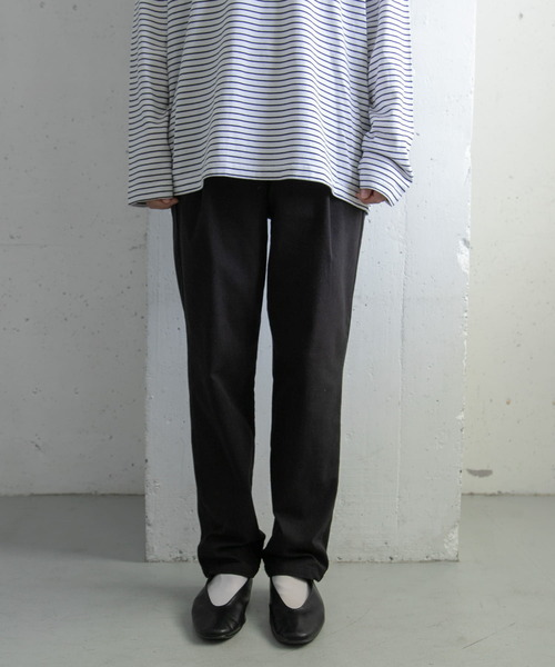 FORK&SPOON（フォークアンドスプーン）の「『防シワ』『イージーケア』FORK&SPOON　ideal stretchコットンパンツ（その他パンツ・レディース・ベージュ/ブラック・1/2）」の11枚目の写真