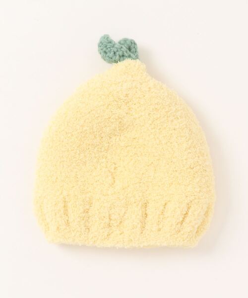 petit main（プティマイン）の「フルーツマシュマロワッチ（ニットキャップ/ビーニー・キッズ・ライトピンク/レッド/イエロー・48cm/46cm）」の4枚目の写真