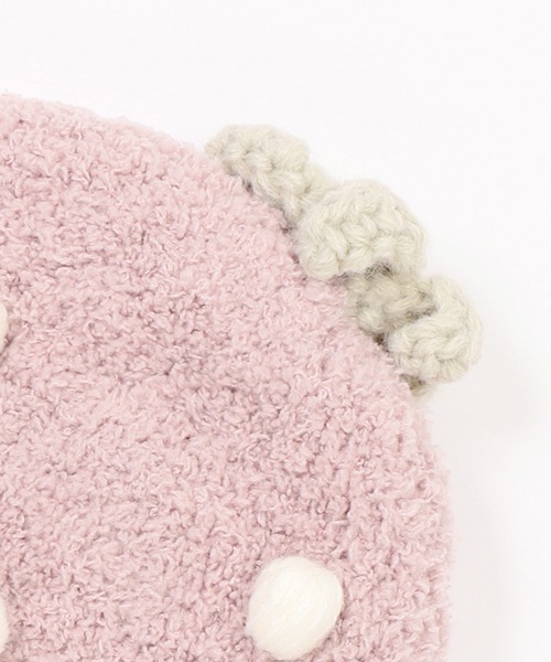 petit main（プティマイン）の「フルーツマシュマロワッチ（ニットキャップ/ビーニー・キッズ・ライトピンク/レッド/イエロー・48cm/46cm）」の7枚目の写真