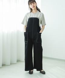 【リンクコーデ】【ママサイズ】ツイルサロペット