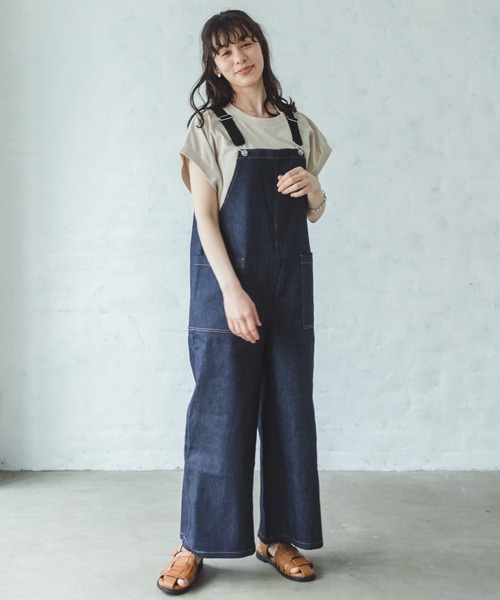 pairmanon(ペアマノン)の「【リンクコーデ】【ママサイズ】ツイルサロペット(サロペット/オーバーオール・レディース・ブルー/インディゴブルー/カーキ/ラベンダー/ホワイト系その他/ベージュ系その他/ブラック系その他・FREE)」の11枚目の写真