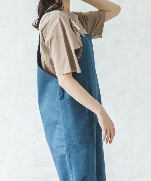 pairmanon(ペアマノン)の「【リンクコーデ】【ママサイズ】ツイルサロペット(サロペット/オーバーオール・レディース・ブルー/インディゴブルー/カーキ/ラベンダー/ホワイト系その他/ベージュ系その他/ブラック系その他・FREE)」の12枚目の写真