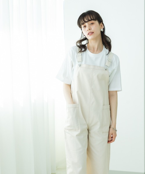 pairmanon(ペアマノン)の「【リンクコーデ】【ママサイズ】ツイルサロペット(サロペット/オーバーオール・レディース・ブルー/インディゴブルー/カーキ/ラベンダー/ホワイト系その他/ベージュ系その他/ブラック系その他・FREE)」の18枚目の写真
