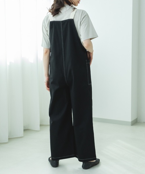 pairmanon(ペアマノン)の「【リンクコーデ】【ママサイズ】ツイルサロペット(サロペット/オーバーオール・レディース・ブルー/インディゴブルー/カーキ/ラベンダー/ホワイト系その他/ベージュ系その他/ブラック系その他・FREE)」の20枚目の写真