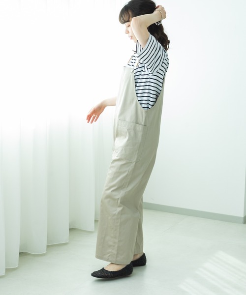 pairmanon(ペアマノン)の「【リンクコーデ】【ママサイズ】ツイルサロペット(サロペット/オーバーオール・レディース・ブルー/インディゴブルー/カーキ/ラベンダー/ホワイト系その他/ベージュ系その他/ブラック系その他・FREE)」の22枚目の写真