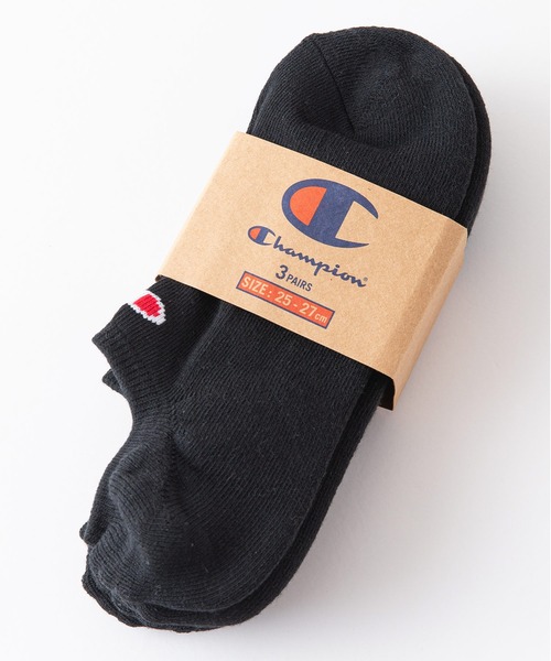Champion（チャンピオン）の「【CHAMPION/チャンピオン】ゴースト丈　無地　ソックス　3P　CMSCY502　ワンポイントロゴ　3足組　靴下（ソックス/靴下・メンズ・ブラック/ネイビー/ホワイト・LARGE/MEDIUM）」の5枚目の写真