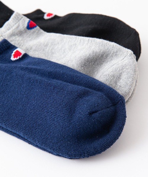 Champion（チャンピオン）の「【CHAMPION/チャンピオン】ゴースト丈　無地　ソックス　3P　CMSCY502　ワンポイントロゴ　3足組　靴下（ソックス/靴下・メンズ・ブラック/ネイビー/ホワイト・LARGE/MEDIUM）」の7枚目の写真