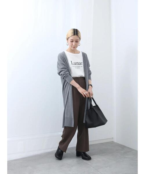 Samansa Mos2 blue（サマンサモスモスブルー）の「ロゴプリントロンT（Tシャツ/カットソー・レディース・チャコールグレー/オフホワイト/グレー・F）」の8枚目の写真