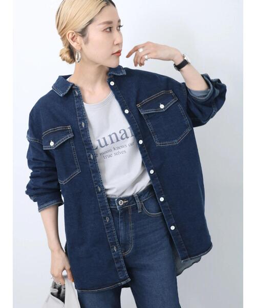 Samansa Mos2 blue（サマンサモスモスブルー）の「ロゴプリントロンT（Tシャツ/カットソー・レディース・チャコールグレー/オフホワイト/グレー・F）」の9枚目の写真