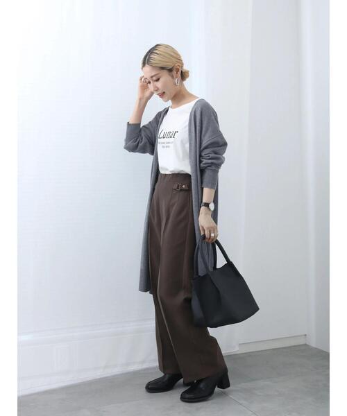 Samansa Mos2 blue（サマンサモスモスブルー）の「ロゴプリントロンT（Tシャツ/カットソー・レディース・チャコールグレー/オフホワイト/グレー・F）」の19枚目の写真