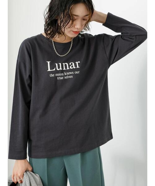Samansa Mos2 blue（サマンサモスモスブルー）の「ロゴプリントロンT（Tシャツ/カットソー・レディース・チャコールグレー/オフホワイト/グレー・F）」の20枚目の写真