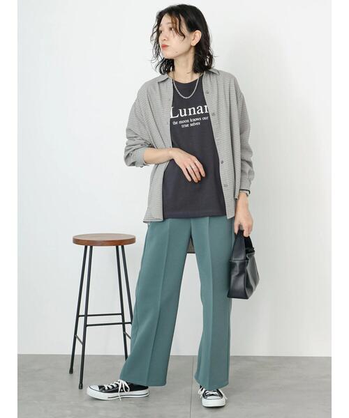 Samansa Mos2 blue（サマンサモスモスブルー）の「ロゴプリントロンT（Tシャツ/カットソー・レディース・チャコールグレー/オフホワイト/グレー・F）」の21枚目の写真