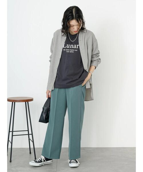 Samansa Mos2 blue（サマンサモスモスブルー）の「ロゴプリントロンT（Tシャツ/カットソー・レディース・チャコールグレー/オフホワイト/グレー・F）」の22枚目の写真