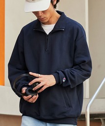 Champion Powerblend Half Zip Sweat/チャンピオン パワーブレンドフリース ハーフジップスウェット トレーナー