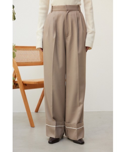 crie conforto(クリーコンフォルト)の「裾リターンワイドパンツ(その他パンツ・レディース・ベージュ/グレー/ブラウン・MEDIUM/SMALL)」の10枚目の写真