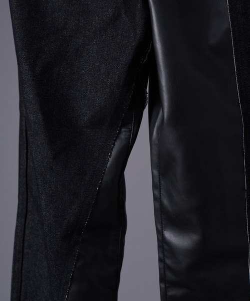 ONCILY（オンシェリー）の「【SET UP可能】BICOLOR STRAIGHT DENIM PANTS / バイカラーストレートデニムパンツ（デニムパンツ・メンズ・インディゴブルー/ブラック・SMALL/LARGE/MEDIUM）」の20枚目の写真