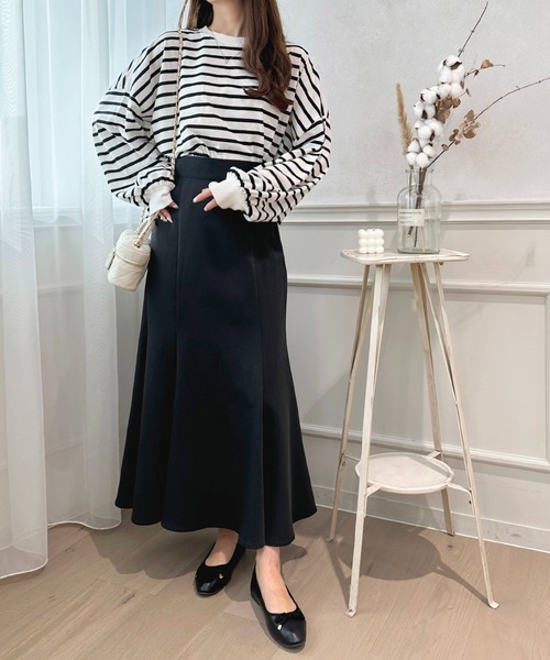 apres jour（アプレジュール）の「袖ボリュームボーダートップス【ZOZOTOWN限定アイテム】（Tシャツ/カットソー・レディース・ミント/ピンク系その他/オフホワイト/ブラック系その他・X-LARGE/フリー）」の21枚目の写真