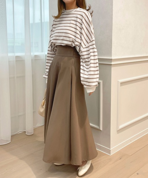 apres jour（アプレジュール）の「袖ボリュームボーダートップス【ZOZOTOWN限定アイテム】（Tシャツ/カットソー・レディース・ミント/ピンク系その他/オフホワイト/ブラック系その他・X-LARGE/フリー）」の6枚目の写真