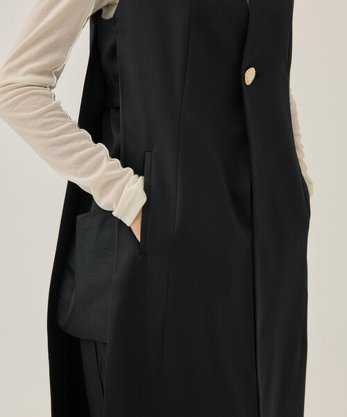 MURRAL/ミューラル】Monochrome long gilet/モノクローム