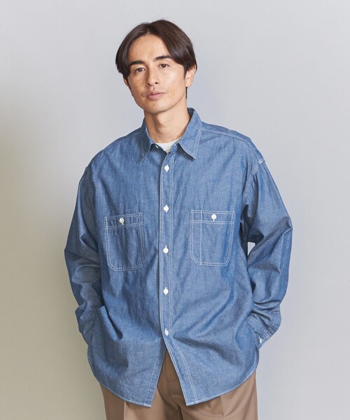 5525Gallery(ゴーゴーニーゴーギャラリー)の「【別注】 <5525gallery> AMEKAJI シャンブレー シャツ(シャツ/ブラウス・メンズ・ライトブルー・M/L/XL)」の3枚目の写真