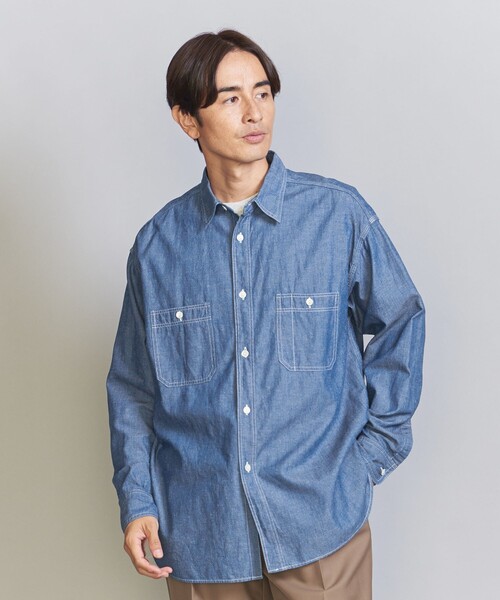 5525Gallery(ゴーゴーニーゴーギャラリー)の「【別注】 <5525gallery> AMEKAJI シャンブレー シャツ(シャツ/ブラウス・メンズ・ライトブルー・M/L/XL)」の4枚目の写真