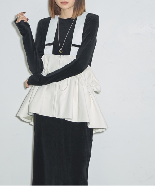 leimn（レイムン）の「ドロストサスペンダートップス(レザー)（ベスト