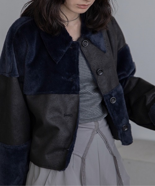 セール】パッチワークファーコート（その他アウター）｜VACANCY