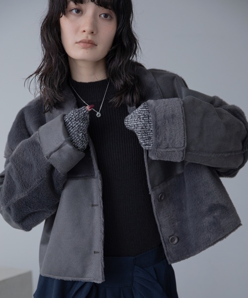 セール】パッチワークファーコート（その他アウター）｜VACANCY