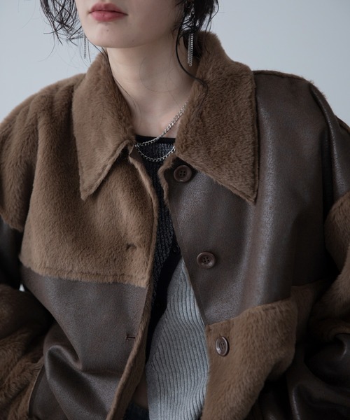 セール】パッチワークファーコート（その他アウター）｜VACANCY