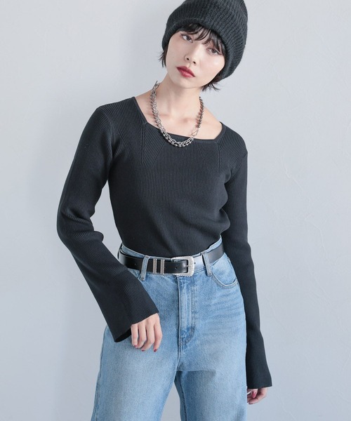 PAGEBOY（ページボーイ）の「スクエアネックフレアスリーブプルオーバー（Tシャツ/カットソー・レディース・ブルー/オフホワイト/ブラック・FREE）」の10枚目の写真