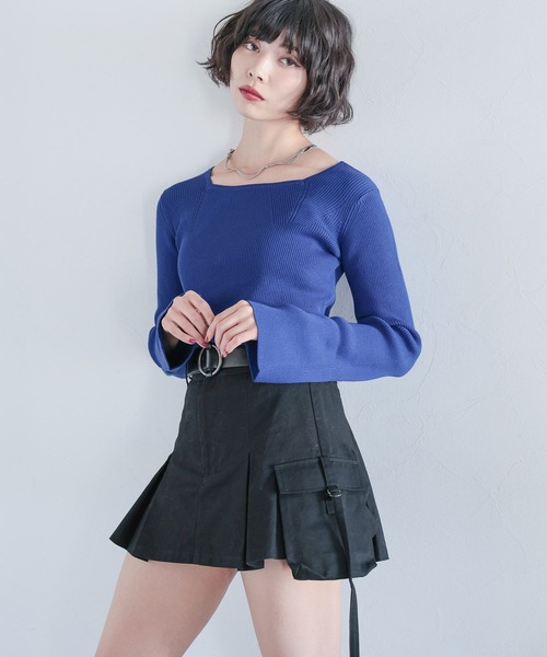 PAGEBOY（ページボーイ）の「スクエアネックフレアスリーブプルオーバー（Tシャツ/カットソー・レディース・ブルー/オフホワイト/ブラック・FREE）」の14枚目の写真