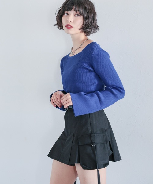 PAGEBOY（ページボーイ）の「スクエアネックフレアスリーブプルオーバー（Tシャツ/カットソー・レディース・ブルー/オフホワイト/ブラック・FREE）」の15枚目の写真