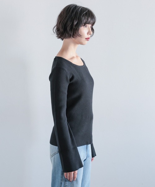 PAGEBOY（ページボーイ）の「スクエアネックフレアスリーブプルオーバー（Tシャツ/カットソー・レディース・ブルー/オフホワイト/ブラック・FREE）」の18枚目の写真