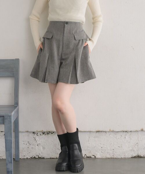 RETRO GIRL（レトロガール）の「プリーツミニフレアスカパン（その他パンツ・レディース・グレー系その他/ブラウン系その他/ブラック・FREE）」の2枚目の写真