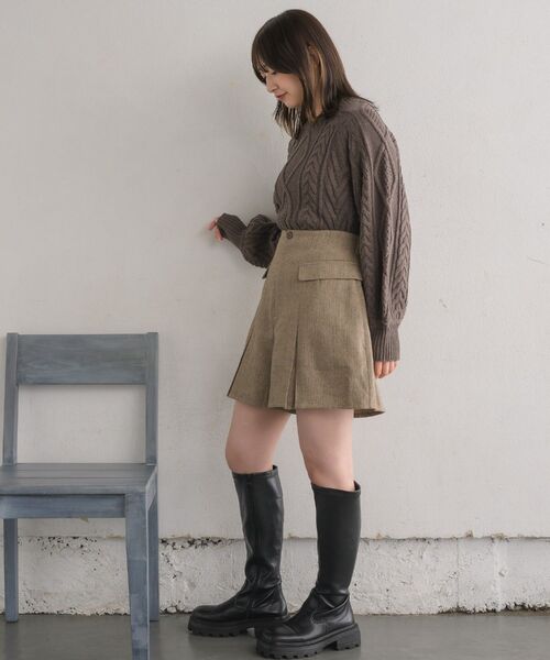 RETRO GIRL（レトロガール）の「プリーツミニフレアスカパン（その他パンツ・レディース・グレー系その他/ブラウン系その他/ブラック・FREE）」の5枚目の写真