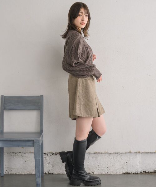 RETRO GIRL（レトロガール）の「プリーツミニフレアスカパン（その他パンツ・レディース・グレー系その他/ブラウン系その他/ブラック・FREE）」の6枚目の写真