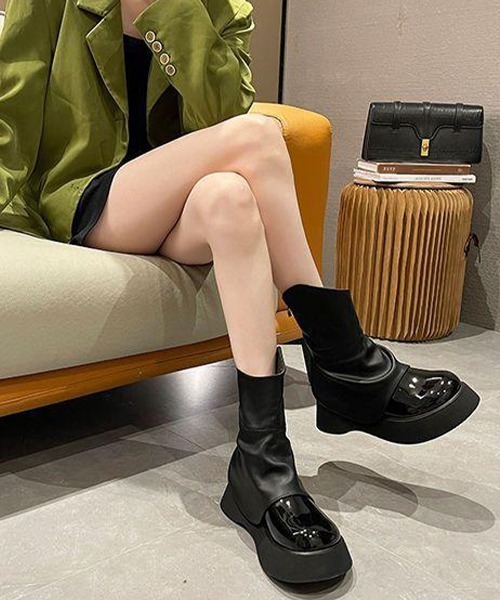 c.u.l(シーユーエル)の「厚底 軽量 ボリュームバックジップブーツ culs73(ブーツ・レディース・ブラック・38/39/40/37/36)」の2枚目の写真